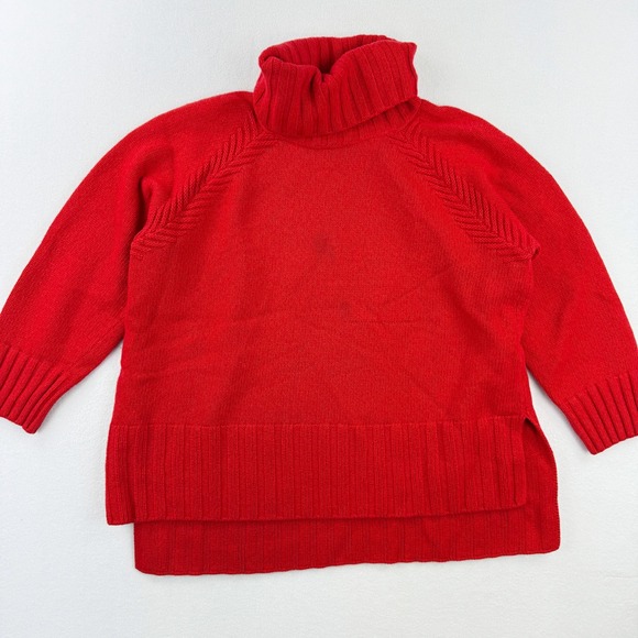 Barbour Modern Heritage Red Cotton Wool Blend Turtleneck Sweater Size 10 - Picture 1 of 9